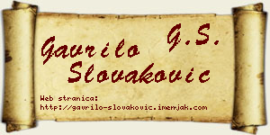 Gavrilo Slovaković vizit kartica